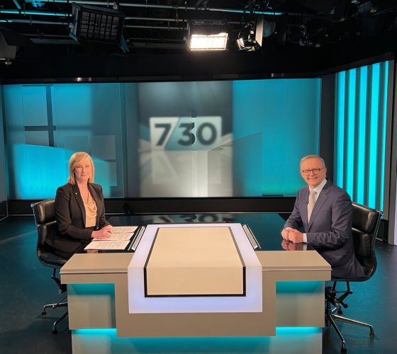 Joining Leigh Sales for her final interview with a Prime Minister for 7.30. I...