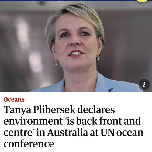 “Under the new Australian government, the environment is back – front...
