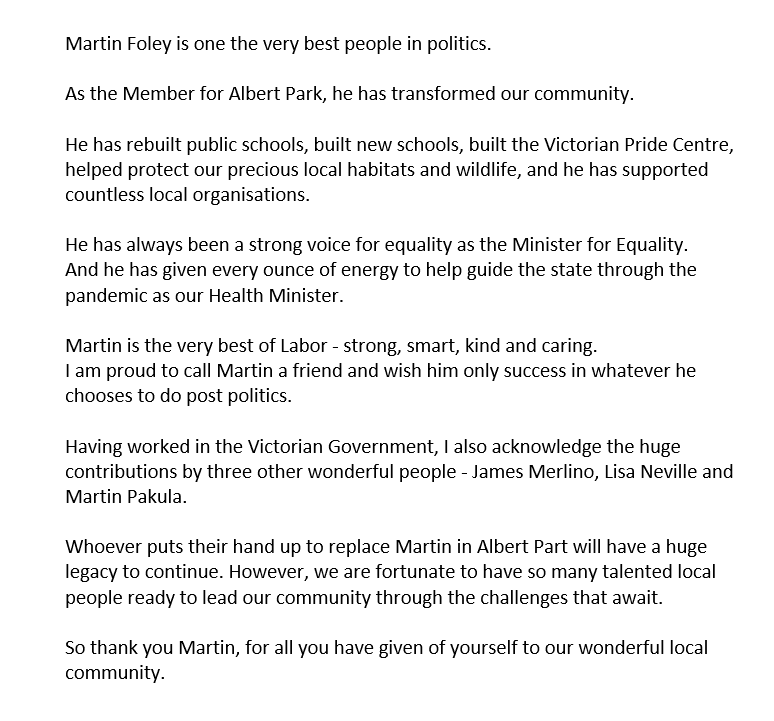 A few words on my friend @MartinFoleyMP  ...