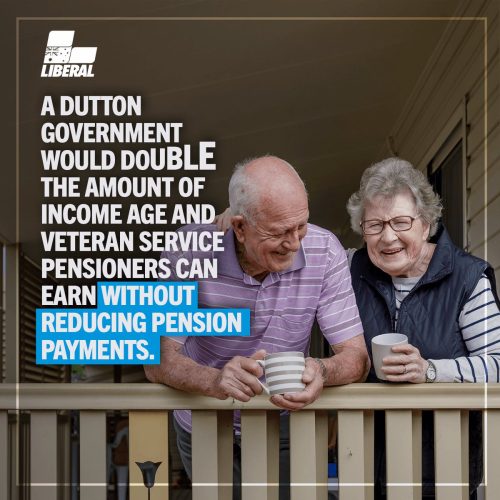 Older Australians should keep more of what they earn.  Changing the pension...