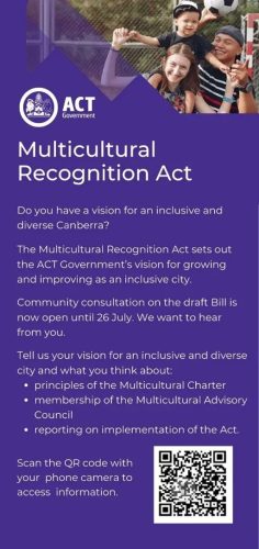 Consultation is currently underway concerning the Multicultural Recognition...