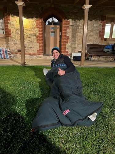 Tonight I’m sleeping out the back of the museum for the Vinnies...