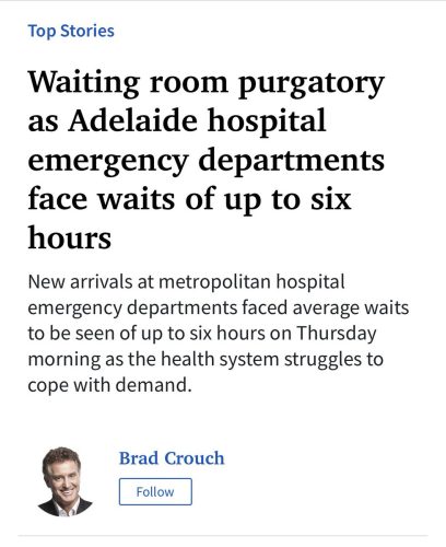 Ashton Hurn: ‘The hospital system is lurching from chaos to more chaos this morning…