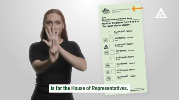 Australian Greens: How to vote this election – Auslan accessible