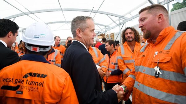 LIVE: Bill Shorten visits workers at the West Gate Tunnel project in Melbourne