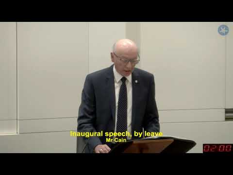 Peter Cain's first speech in the ACT Legislative Assembly