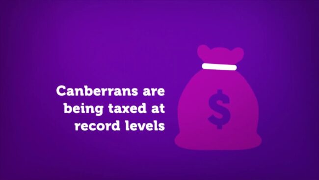Canberra Liberals: Rates and taxes are out of control