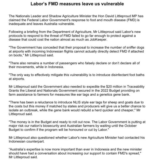 Labor hasn’t asked the right questions & their response to the threat...