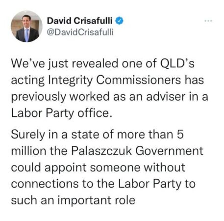 Integrity matters. Queenslanders deserve better....