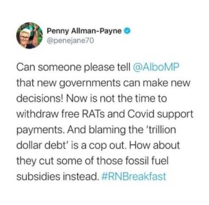 Spot on Senator Penny Allman-Payne....
