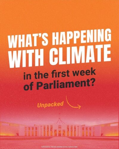 Here's what's happening with climate in the first week of Parliament....