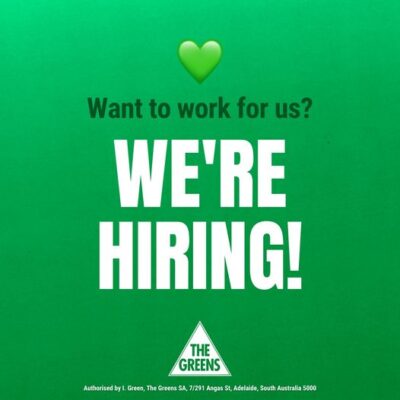 Ever wanted to work for the Greens SA? Good news – we are hiring a Finance ...