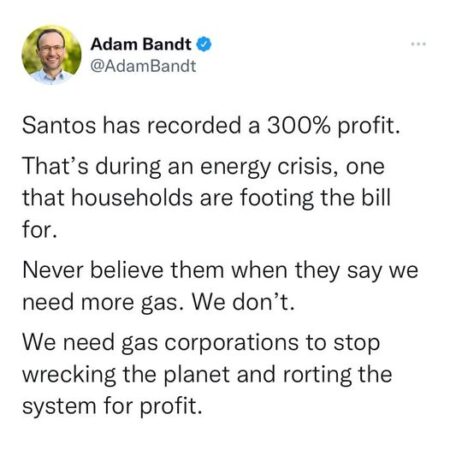 Gas corporations are profiteering off the climate & energy crisis....