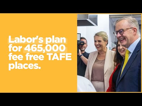 Labor's plan for 465,000 fee free TAFE places | LIVE from Holmesglen TAFE