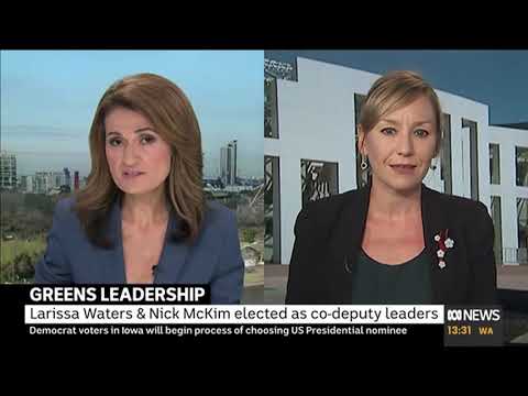 Australian Greens: Senator Larissa Waters talking Greens leadership on ABC Afternoon Live