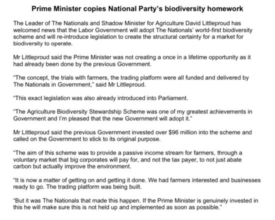 I welcome the Prime Minister’s announcement of a biodiversity scheme b...