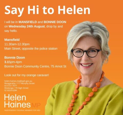 SAY  HI TO HELEN  I'll be in Mansfield and Bonnie Doon on Wednesday Au...