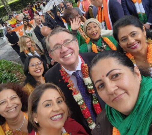 Senator Paul Scarr celebrating 75 years of Indian independence today i...