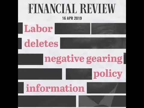 Labor deletes negative gearing policy information