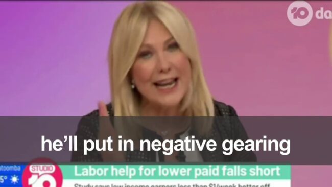 Listen to what Kerri-Anne Kennerley had to say about Bill Shorten's higher taxes.