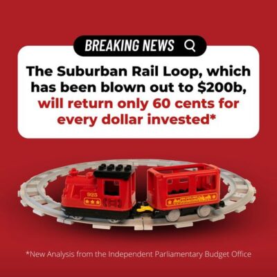 We will take $35 billion from stage one Cheltenham to Box Hill rail li...