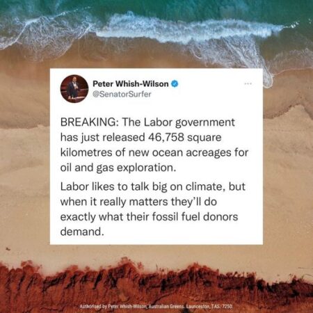 Labor just handed over 46,758 square kilometres of ocean acreage for o...