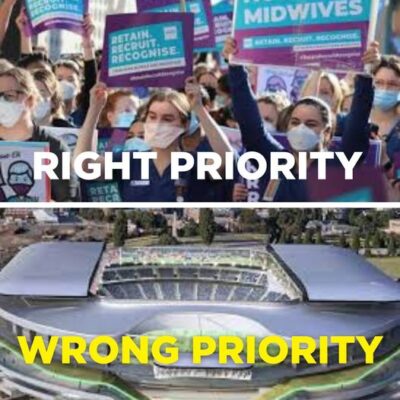 Tasmanians didn't vote for a $750m stadium.  They voted for better hea...