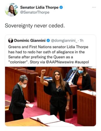 Senator Lidia Thorpe is back in Parliament and doing what she does bes...