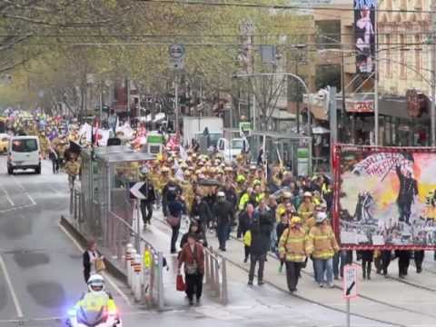 Victorian Greens: Firefighters rally – Melbourne 13 September