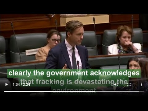 Sam Hibbins questions Government on Gas Fracking Imports