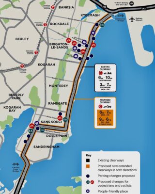 Extended clearways proposed both directions  Captain Cook Bridge to C...