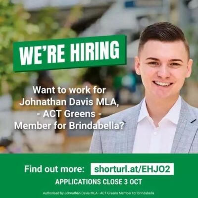 The office of Johnathan Davis MLA - Member for Brindabella is hiring a...