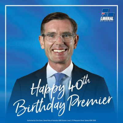 Liberal Party NSW: Happy 40th birthday to the Premier of NSW @Dom_Perrottet …