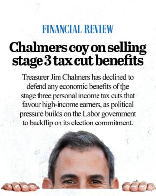 Labor voted for our tax relief plan but now appear to be back peddling...