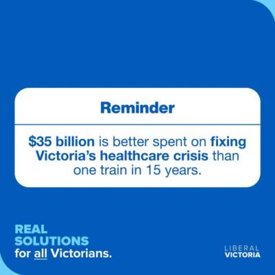 Daniel Andrews wants to spend $35 billion on one train. We will take e...