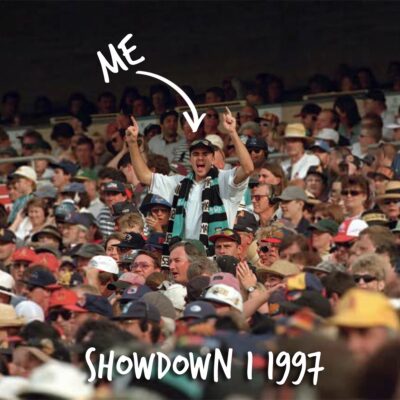 Peter Malinauskas: This was me in 1997- the first ever Showdown at Footy Park.  25 years …