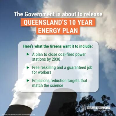 Tomorrow the Premier will announce plans for Qld's energy sector over ...