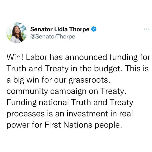 There's funding for Truth & Treaty in the budget!...