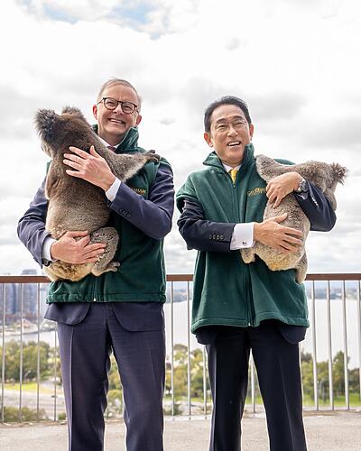 An iconic Australian welcome for Japanese Prime Minister Fumio @kishida230 in Pe...