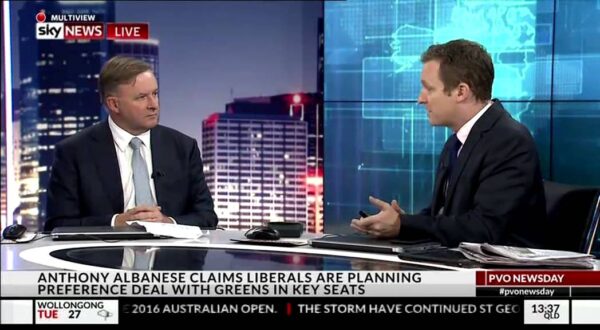 Interview with PVO on Liberal-Greens preference deal