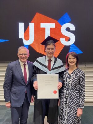 So proud of our son Nathan who graduated today from @UTS_Business  ...