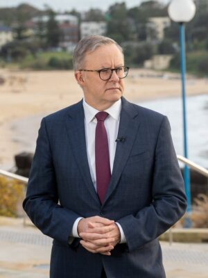 Speaking to the media from Coogee Beach this morning ahead of service ...