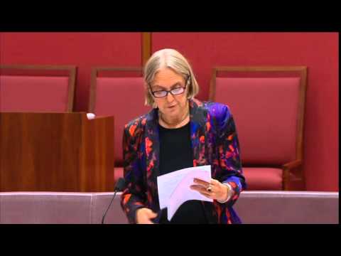 Greens Senator Lee Rhiannon speaks against metadata retention