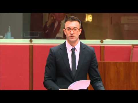 Robert Simms introducing the Recognition of Foreign Marriages Bill to the senate