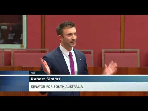 Senator Robert Simms standing up for South Australians in the Senate