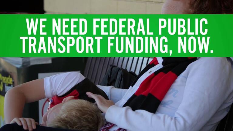 Australian Greens: #StillWaiting for federal funding of public transport to get you to the game