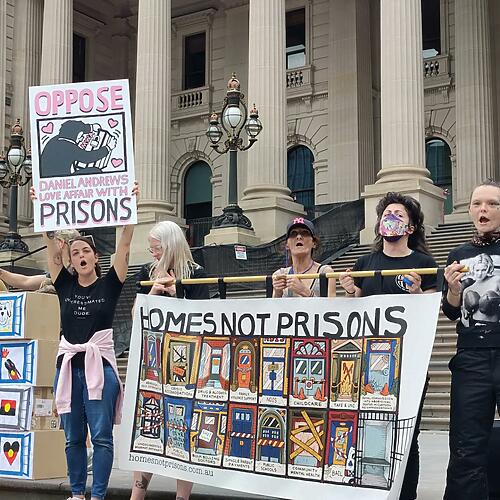 Dr Tim Read MP: Great speakers at the #HomesNotPrisons rally on state parliament steps…