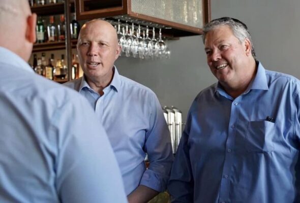 Peter Dutton joined Andrew Willcox MP at The Dispensary Mackay where t...