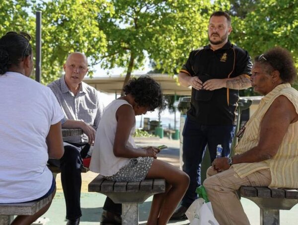 Phillip Thompson OAM MP was joined on Palm Island by Peter Dutton wher...