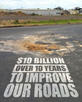 Labor has cut $215 million from Victorian roads over the past two budg...